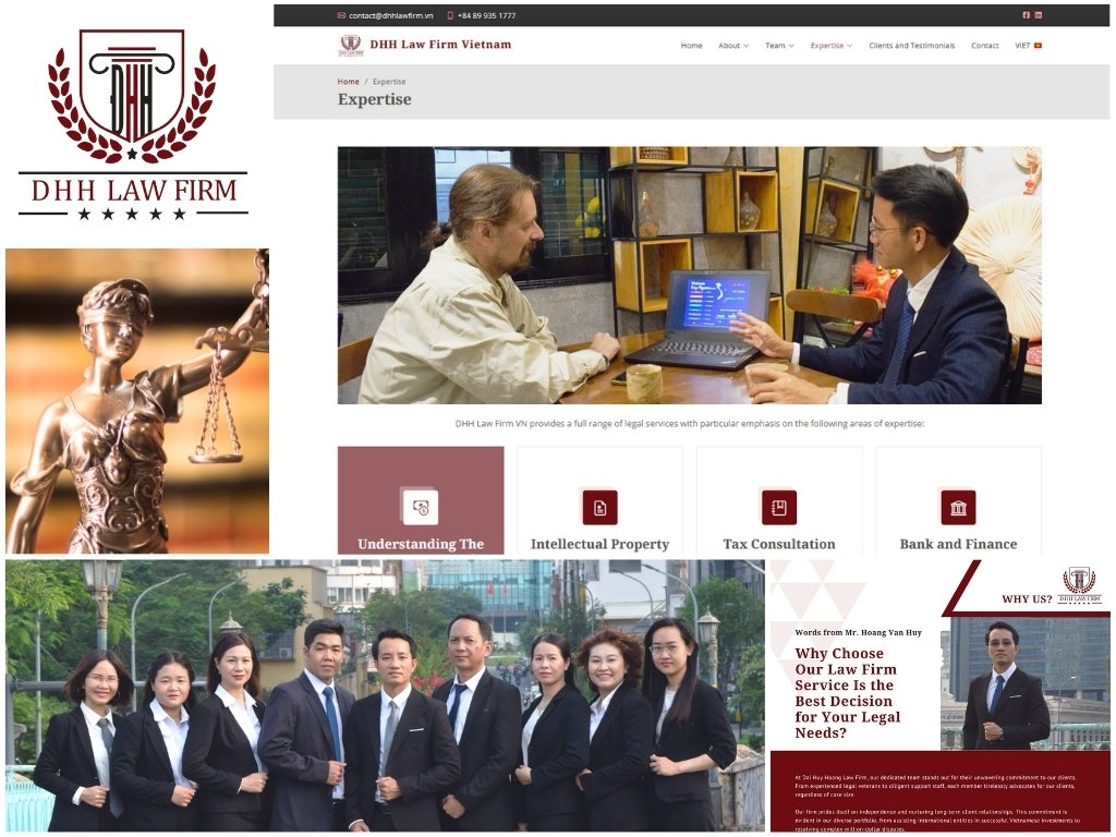 Website, branding, and marketing assets for DHH Law Firm in Ho Chi Minh City, Vietnam