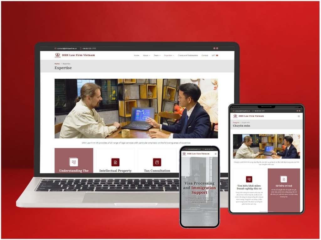DHH Law Firm English and Vietnamese website redesign