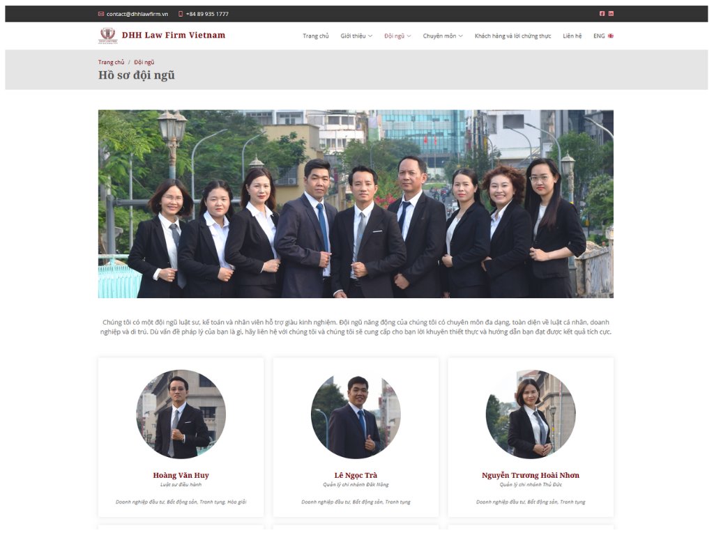 DHH Law Firm English and Vietnamese website redesign
